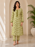 Elegant Olive Green Printed 2 Piece Lawn Suit for Women – Trendy Casual Summer Wear
