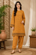 Mustard Printed 2 Piece Lawn Suit for Women