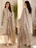 Elegant Beige Paisley Printed 3 Piece Lawn Suit for Women