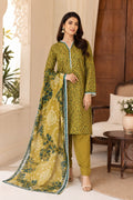 Mustard Printed 3 Piece Lawn Suit with Digital Printed Dupatta – Women's Summer Collection