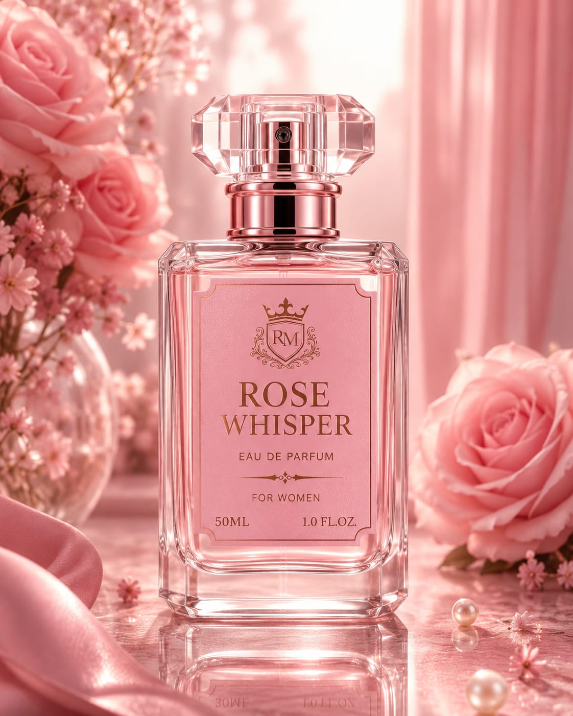 Rose Whisper Eau De Parfum for Women – 50ml | Premium Long-Lasting Perfume | Crazy Genzy Collection